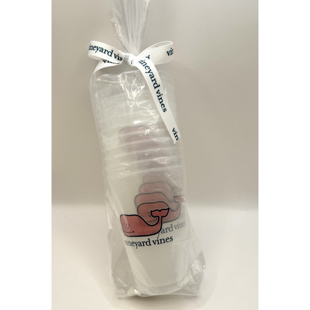 NWT Vineyard Vines Whale Stacking Plastic Cups Tumblers Set Of 10